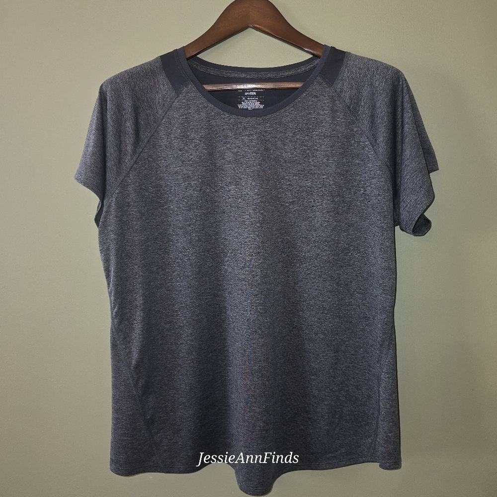 Tek Gear DryTEK Gray Heather Short Sleeve Performance Shirt Women's Size XL